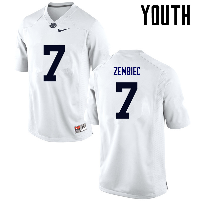 NCAA Nike Youth Penn State Nittany Lions Jake Zembiec #7 College Football Authentic White Stitched Jersey CNM8398GD